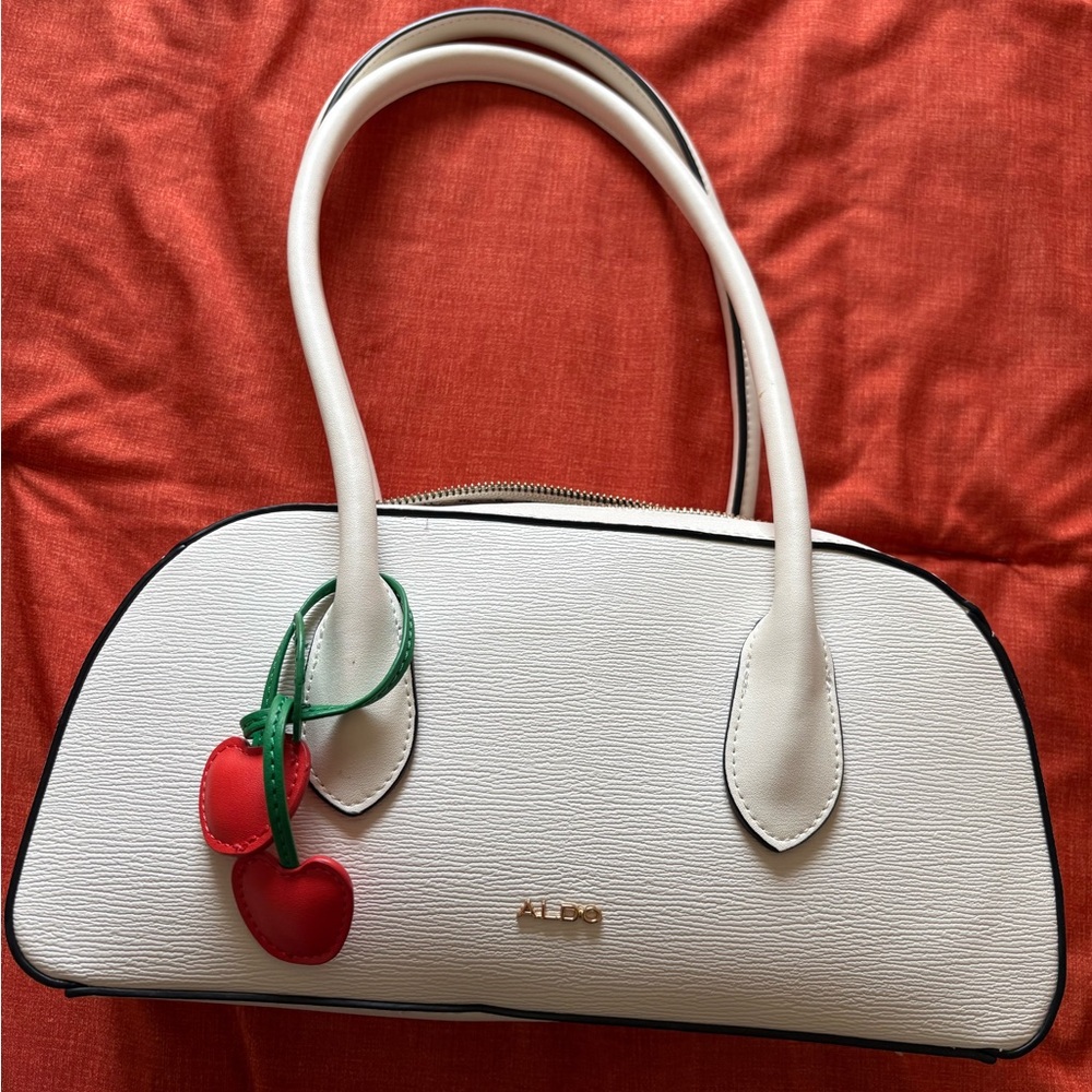 Aldo white Shoulder Bag with Cherry Accent